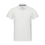 Polo unisex de algodón y poliéster reciclado 200 g/m2 Elevate NXT color blanco segunda vista frontal