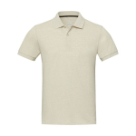 Polo unisex de algodón y poliéster reciclado 200 g/m2 Elevate NXT color marfil segunda vista frontal