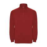 Sudadera de algodón y poliéster con media cremallera 280 g/m2 Roly color rojo