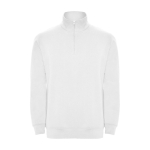 Sudadera de algodón y poliéster con media cremallera 280 g/m2 Roly color blanco