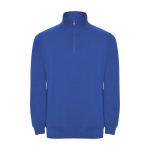 Sudadera de algodón y poliéster con media cremallera 280 g/m2 Roly color azul real