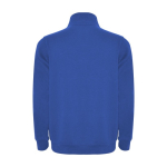 Sudadera de algodón y poliéster con media cremallera 280 g/m2 Roly color azul real segunda vista trasera