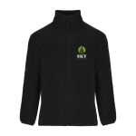 Chaqueta polar personalizada con cuello alto para hombre 300 g/m2 Roly color negro vista impresión serigrafía