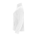 Chaqueta polar de poliéster 100% para mujer 300 g/m2 Roly color blanco vista lateral