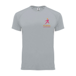 Camiseta técnica de poliéster 100% para hombre 135 g/m2 Roly color gris vista impresión serigrafía