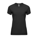 Camiseta técnica de poliéster 100% para mujer 135 g/m2 Roly color negro
