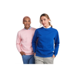 Jersey unisex de algodón orgánico y poliéster reciclado 300 g/m2 Roly color azul marino imagen de estilo de vida 2