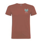 Camiseta con logo de algodón en punto para hombre 155 g/m2 Roly Beagle color caoba vista impresión serigrafía