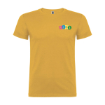 Camiseta con logo de algodón en punto para hombre 155 g/m2 Roly Beagle color amarillo oscuro vista impresión serigrafía