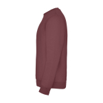 Jersey unisex de algodón y poliéster en punto 280 g/m2 Roly color rojo jaspeado vista lateral