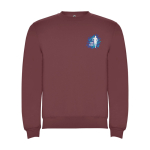 Jersey unisex de algodón y poliéster en punto 280 g/m2 Roly color rojo jaspeado vista impresión serigrafía