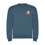 Jersey unisex de algodón y poliéster en punto 280 g/m2 Roly color azul pastel vista impresión serigrafía
