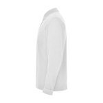 Polo de hombre en 100% algodón de punto piqué 220 g/m2 Roly color blanco vista lateral