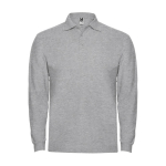 Polo de hombre en 100% algodón de punto piqué 220 g/m2 Roly color gris claro jaspeado