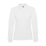 Polo de punto piqué 100% algodón para mujer 220 g/m2 Roly color blanco