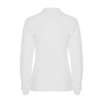Polo de punto piqué 100% algodón para mujer 220 g/m2 Roly color blanco segunda vista trasera