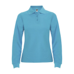 Polo de punto piqué 100% algodón para mujer 220 g/m2 Roly color turquesa