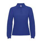 Polo de punto piqué 100% algodón para mujer 220 g/m2 Roly color azul real
