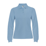 Polo de punto piqué 100% algodón para mujer 220 g/m2 Roly color azul claro