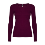 Camiseta para mujer de 100% algodón en punto 160 g/m2 Roly color burdeos