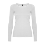 Camiseta para mujer de 100% algodón en punto 160 g/m2 Roly color blanco