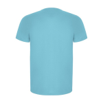 Camiseta técnica de 50% poliéster reciclado para hombre 135 g/m2 Roly color turquesa segunda vista trasera