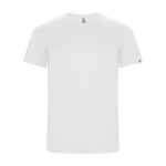 Camiseta técnica de 50% poliéster reciclado para niños 135 g/m2 Roly color blanco