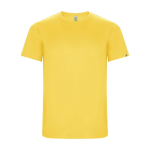 Camiseta técnica de 50% poliéster reciclado para niños 135 g/m2 Roly color amarillo