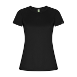 Camiseta técnica de 50% poliéster reciclado para mujer 135 g/m2 Roly color negro