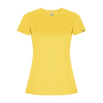 Camiseta técnica de 50% poliéster reciclado para mujer 135 g/m2 Roly color amarillo