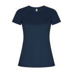 Camiseta técnica de 50% poliéster reciclado para mujer 135 g/m2 Roly color azul marino