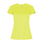 Camiseta técnica de 50% poliéster reciclado para mujer 135 g/m2 Roly color amarillo fluorescente