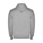 Sudadera de algodón y poliéster unisex con capucha 280 g/m2 Roly color gris claro jaspeado segunda vista trasera