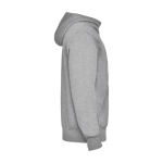 Sudadera de algodón y poliéster unisex con capucha 280 g/m2 Roly color gris claro jaspeado segunda vista lateral