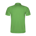 Polo técnico infantil de poliéster en punto piqué 150 g/m2 Roly color verde manzana segunda vista trasera