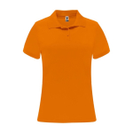 Polo técnico de punto piqué en poliéster 150 g/m2 para mujer Roly color naranja fluorescente