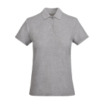 Polo de algodón orgánico 100% en punto piqué para mujer 210 g/m2 Roly color gris claro jaspeado