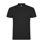Polo de algodón en punto piqué de hombre en manga corta 200 g/m2 Roly color negro