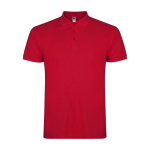 Polo de algodón en punto piqué de hombre en manga corta 200 g/m2 Roly color rojo