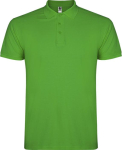 Polo de algodón en punto piqué de hombre en manga corta 200 g/m2 Roly color verde pasto