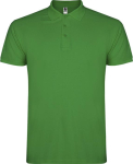 Polo de algodón en punto piqué de hombre en manga corta 200 g/m2 Roly color verde tropical