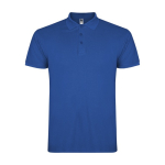 Polo de algodón en punto piqué de hombre en manga corta 200 g/m2 Roly color azul real