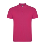 Polo de algodón en punto piqué de hombre en manga corta 200 g/m2 Roly color fucsia