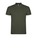 Polo de algodón en punto piqué de hombre en manga corta 200 g/m2 Roly color verde oscuro