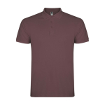 Polo de algodón en punto piqué de hombre en manga corta 200 g/m2 Roly color marrón grisáceo