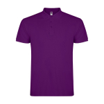 Polo de algodón en punto piqué de hombre en manga corta 200 g/m2 Roly color morado