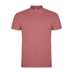 Polo de algodón en punto piqué de hombre en manga corta 200 g/m2 Roly color rojo desaturado