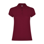 Polo de punto piqué en algodón 100% para mujer 200 g/m2 Roly color burdeos