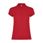 Polo de punto piqué en algodón 100% para mujer 200 g/m2 Roly color rojo