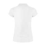 Polo de punto piqué en algodón 100% para mujer 200 g/m2 Roly color blanco segunda vista trasera